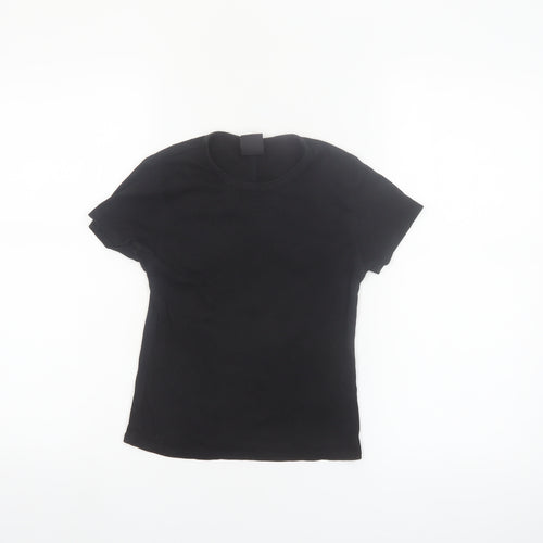 iets frans Women's Black Slim Fit Short Sleeve Basic T-Shirt Size S