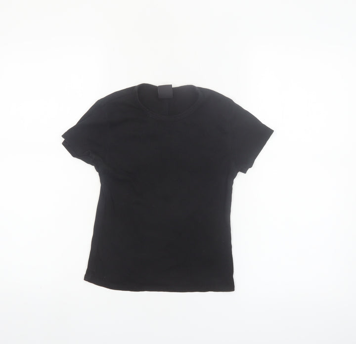 iets frans Women's Black Slim Fit Short Sleeve Basic T-Shirt Size S