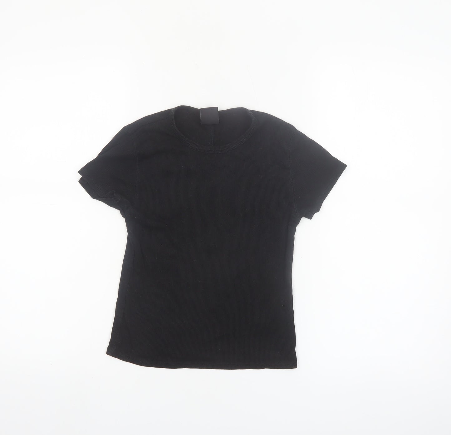 iets frans Women's Black Slim Fit Short Sleeve Basic T-Shirt Size S