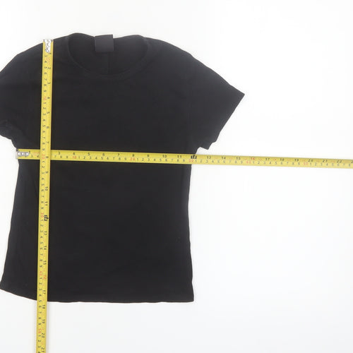 iets frans Women's Black Slim Fit Short Sleeve Basic T-Shirt Size S