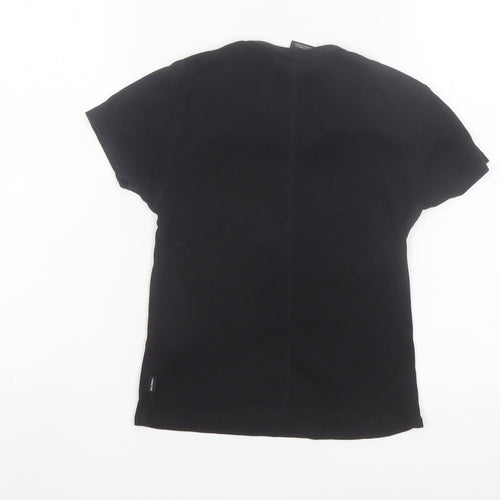 iets frans Women's Black Slim Fit Short Sleeve Basic T-Shirt Size S
