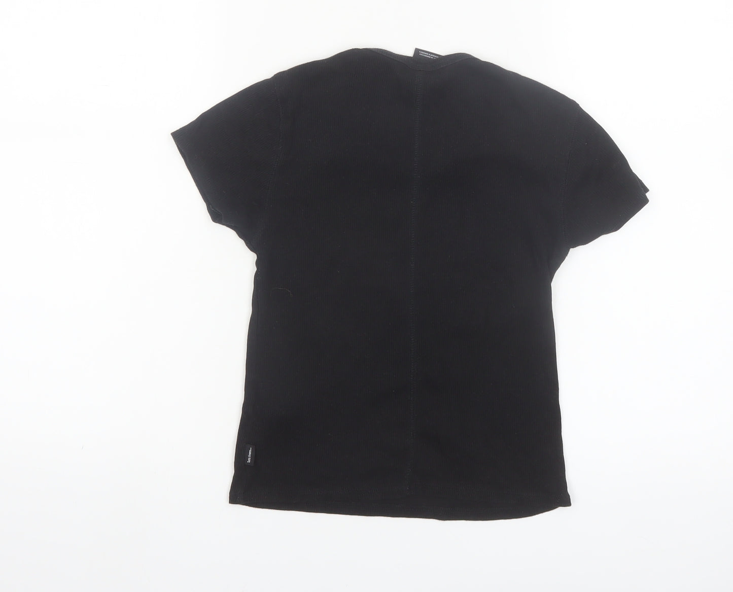 iets frans Women's Black Slim Fit Short Sleeve Basic T-Shirt Size S
