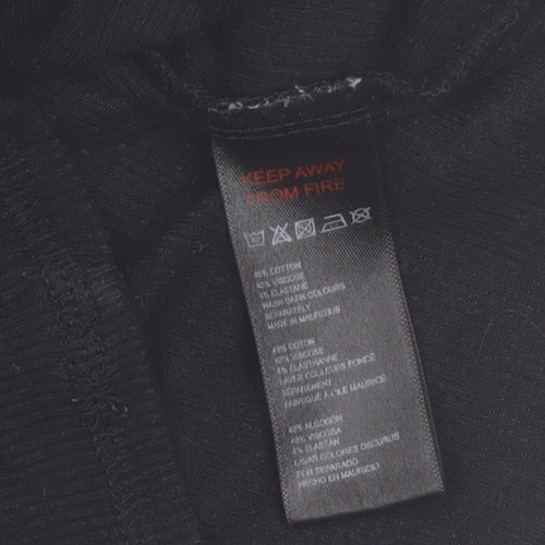 iets frans Women's Black Slim Fit Short Sleeve Basic T-Shirt Size S