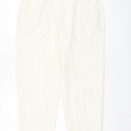 Marks and Spencer Women Ivory Slim Tapered Trousers Size 12
