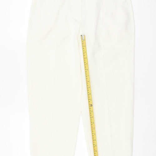 Marks and Spencer Women Ivory Slim Tapered Trousers Size 12