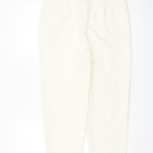 Marks and Spencer Women Ivory Slim Tapered Trousers Size 12