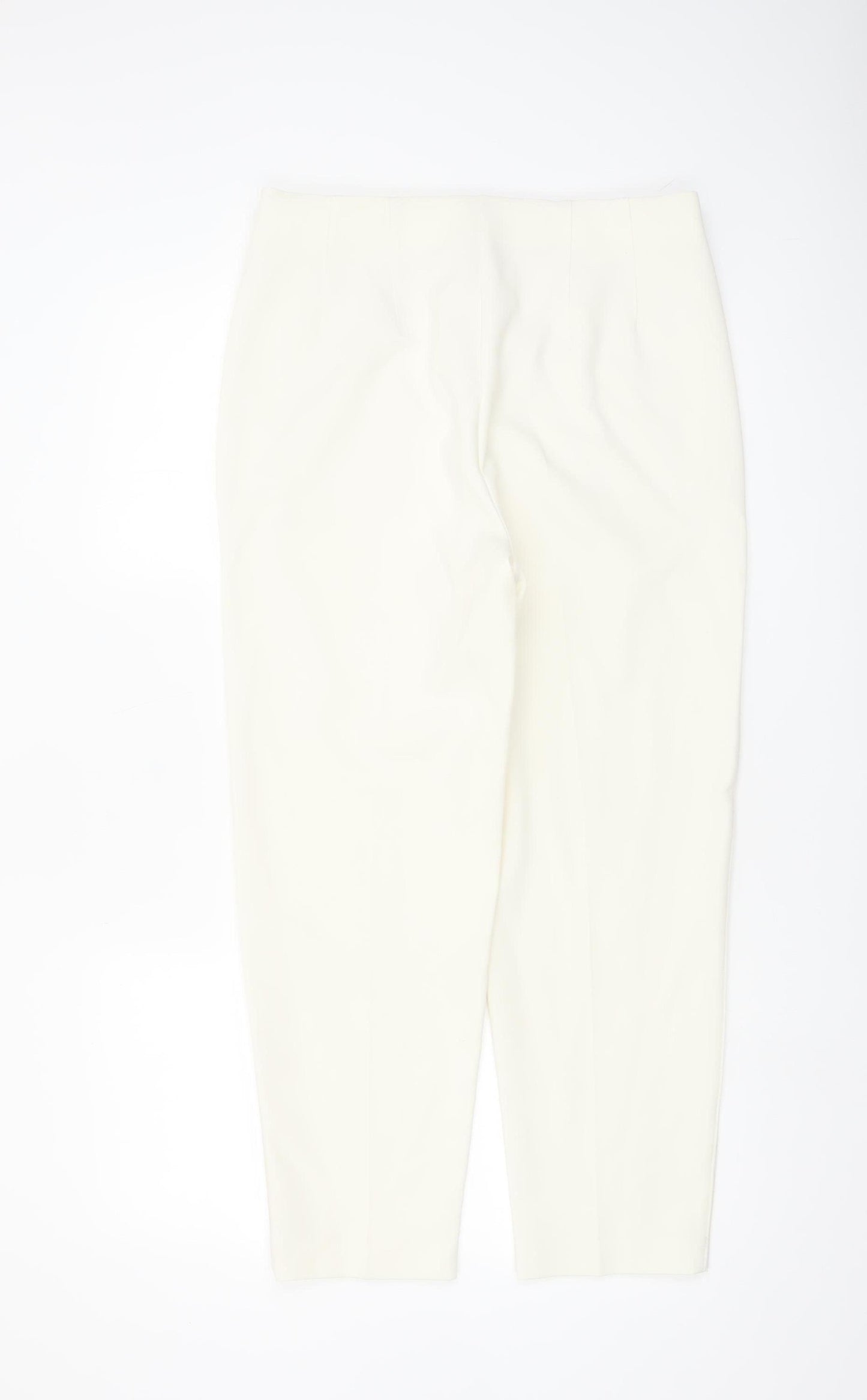 Marks and Spencer Women Ivory Slim Tapered Trousers Size 12