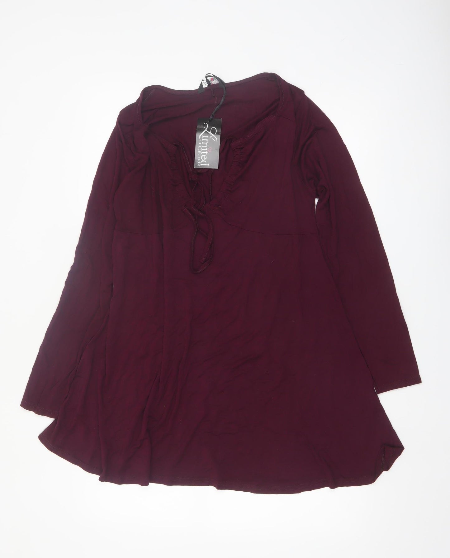 Yours Womens Plus Size 16 Purple Long Sleeve Tunic Blouse