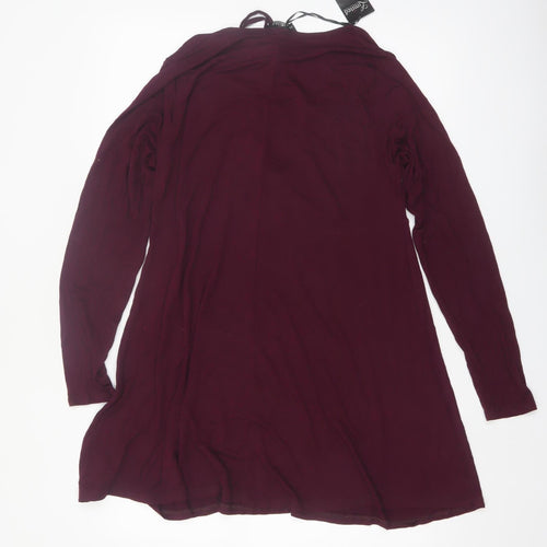 Yours Womens Plus Size 16 Purple Long Sleeve Tunic Blouse