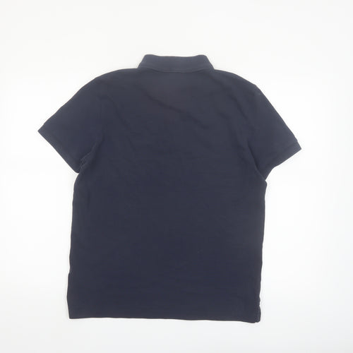 Hugo Boss Men's Blue Regular Fit Pima Cotton Polo Shirt M