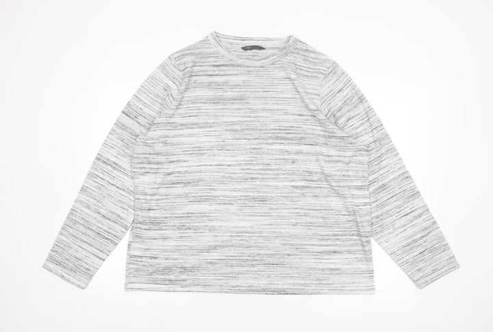 Marks and Spencer Women’s Grey Mix Long Sleeve Jersey Pyjama Top Size 22