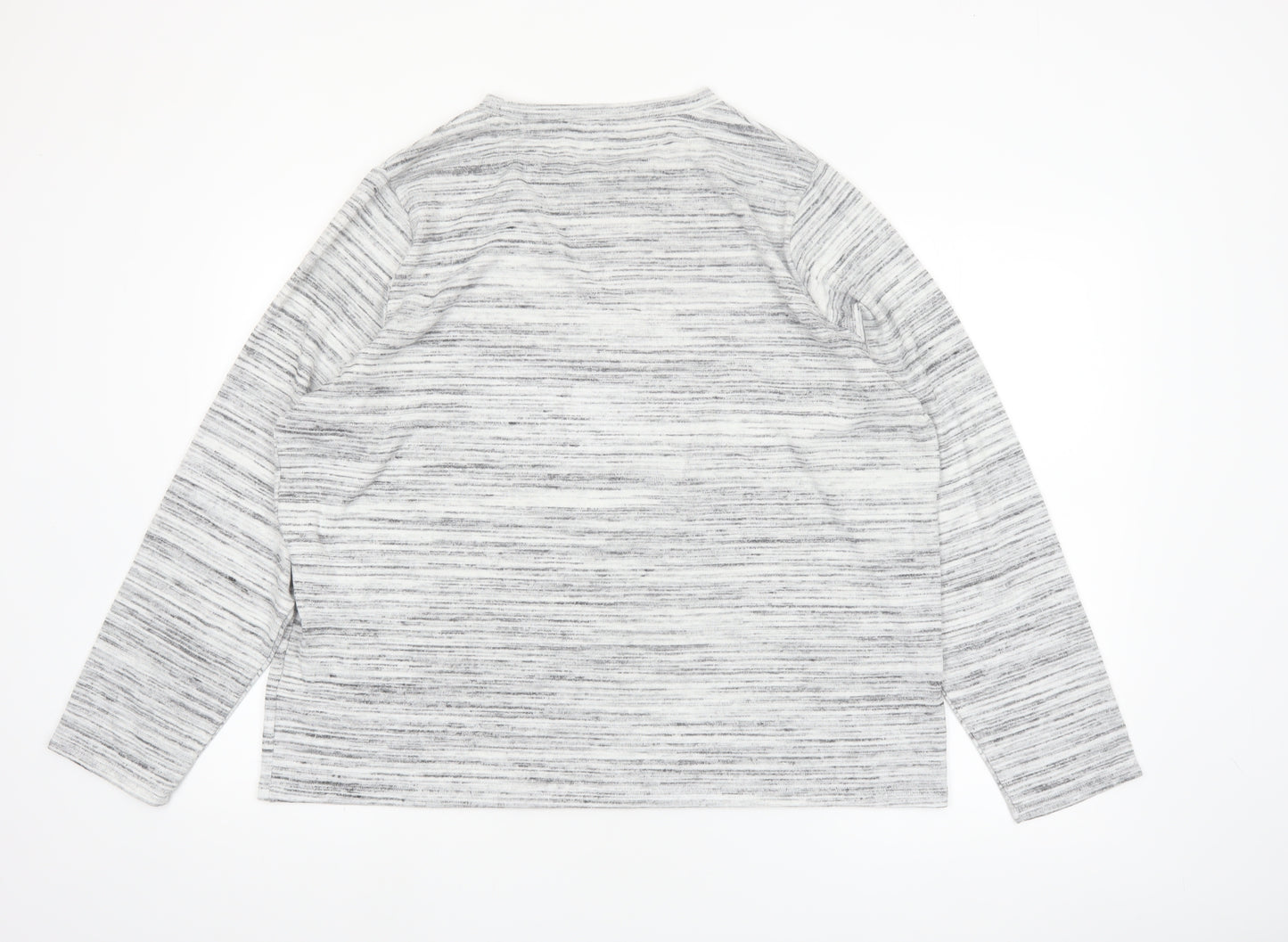 Marks and Spencer Women’s Grey Mix Long Sleeve Jersey Pyjama Top Size 22
