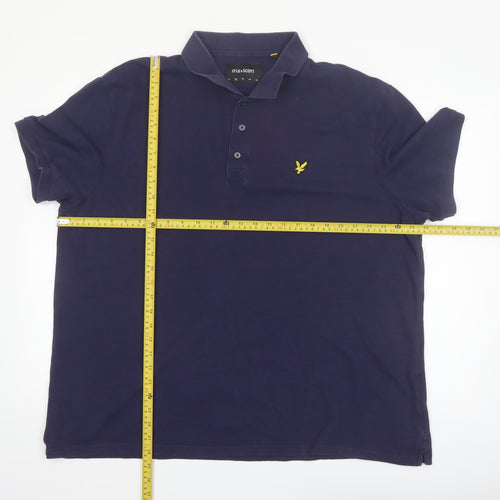 Lyle & Scott Men's Blue 2XL Cotton Polo Shirt Classic Fit