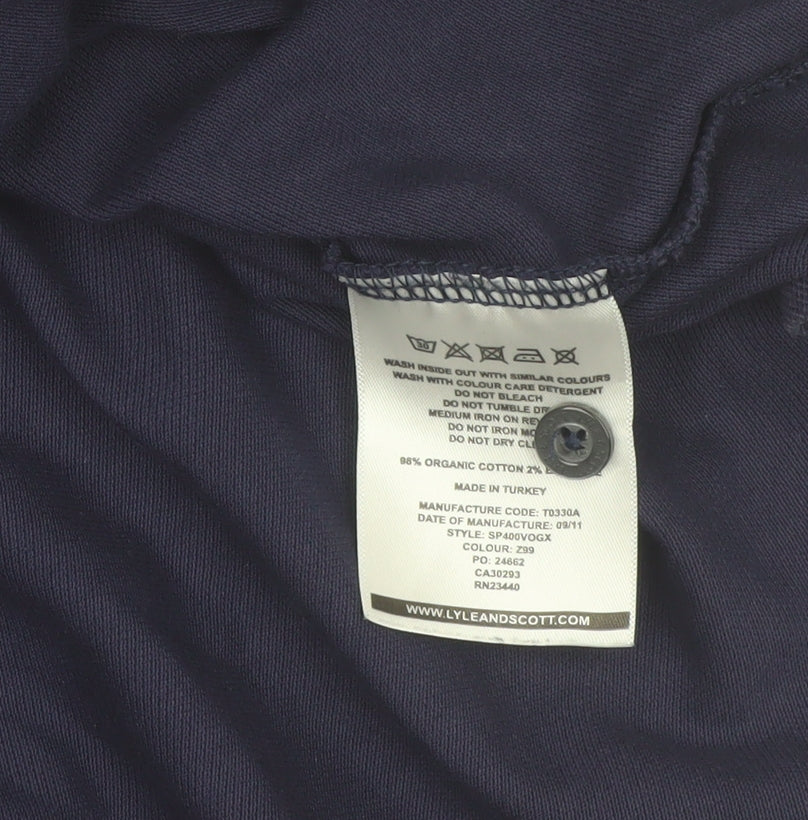 Lyle & Scott Men's Blue 2XL Cotton Polo Shirt Classic Fit