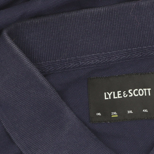 Lyle & Scott Men's Blue 2XL Cotton Polo Shirt Classic Fit