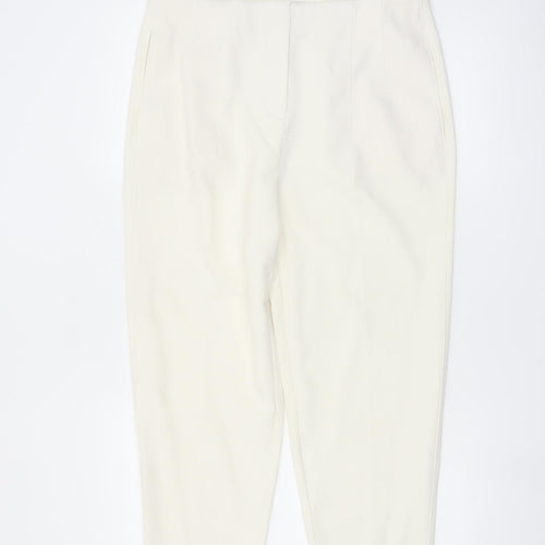 Marks and Spencer Women Ivory Size 14 Tapered Trousers