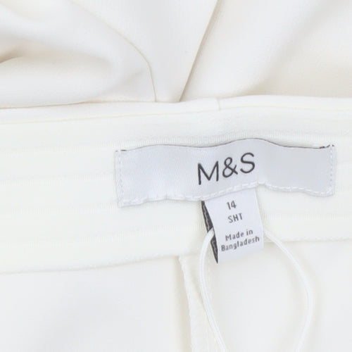 Marks and Spencer Women Ivory Size 14 Tapered Trousers