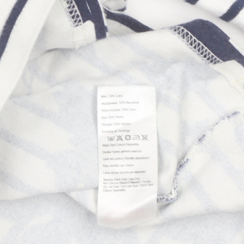 Joules Women’s White Navy Stripe 3/4 Sleeve Cotton Top Size 16