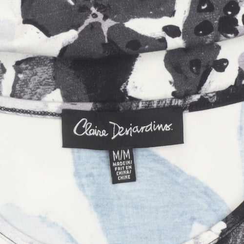 Claire Desjardins Women’s Black Floral Tunic T-Shirt Long Sleeve M