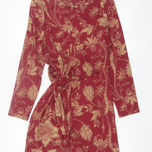 Marks and Spencer Women’s Red Floral Wrap Dress Size 10