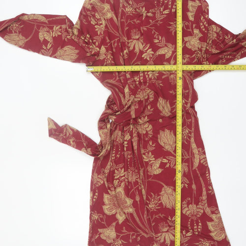 Marks and Spencer Women’s Red Floral Wrap Dress Size 10