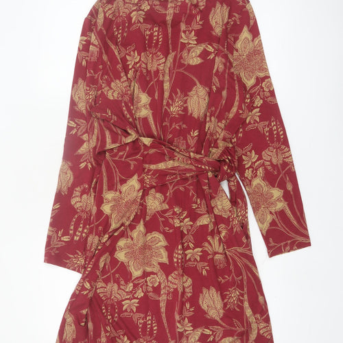 Marks and Spencer Women’s Red Floral Wrap Dress Size 10