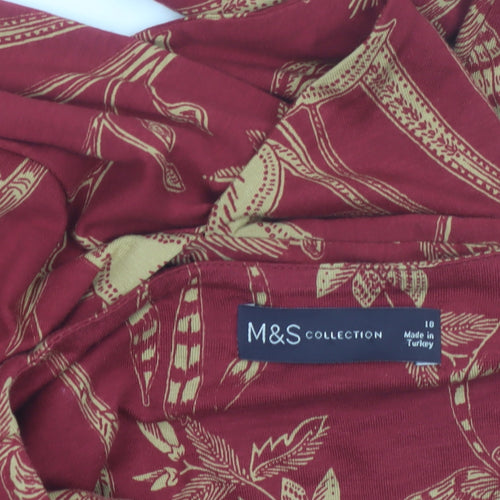 Marks and Spencer Women’s Red Floral Wrap Dress Size 10