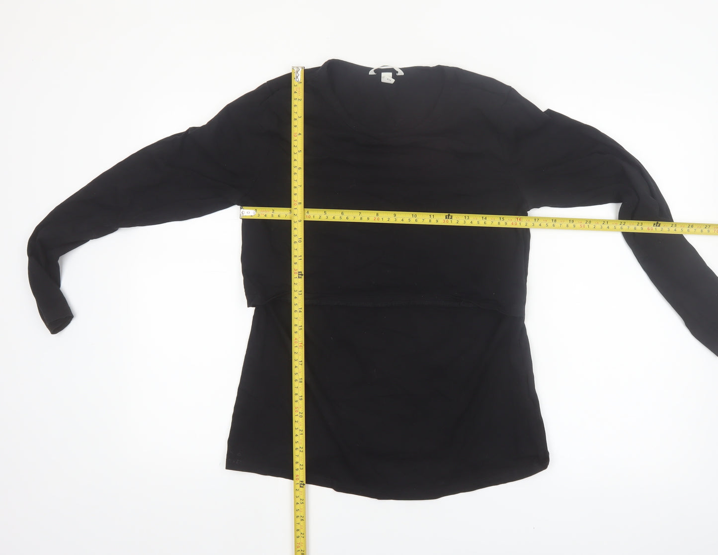 H&M MAMA Womens Black Long Sleeve Maternity Nursing Top L