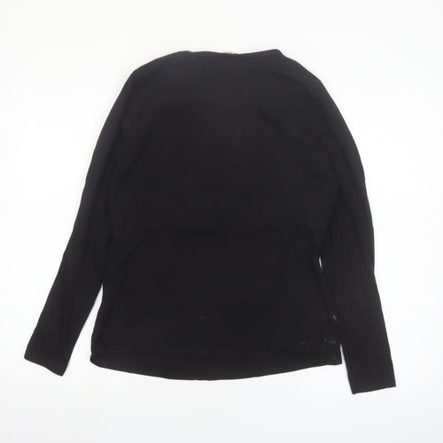 H&M MAMA Womens Black Long Sleeve Maternity Nursing Top L