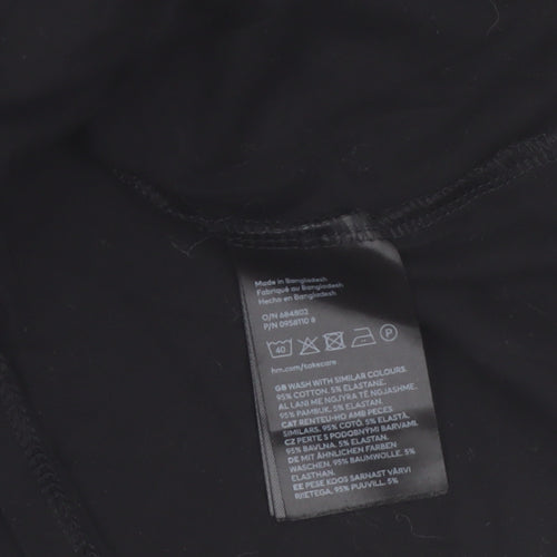 H&M MAMA Womens Black Long Sleeve Maternity Nursing Top L