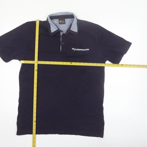 AFICCI Collezione Men's Blue Polo Shirt Medium Cotton