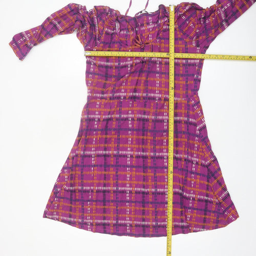 Next Women's Multicoloured Size 12 Fit & Flare Dress Boho Geometric