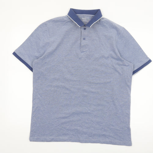 Marks and Spencer Men's Blue Regular Fit Cotton Polo Shirt L