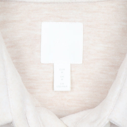 H&M Women’s Beige Fleece Basic Jacket Size M Relaxed Fit Casual