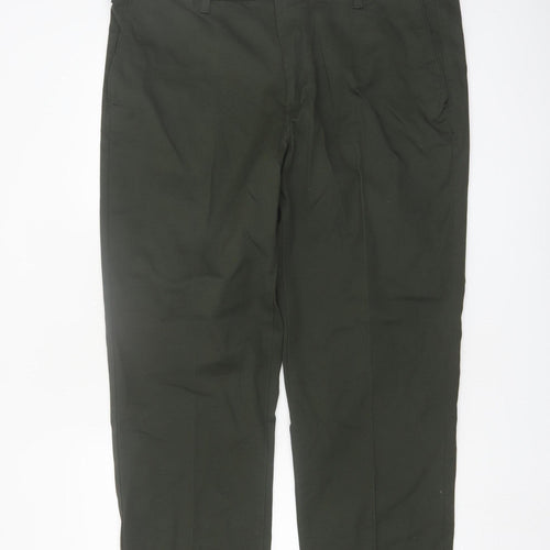 Marks and Spencer Men's Green Regular Fit Stretch Chino Trousers 40x29