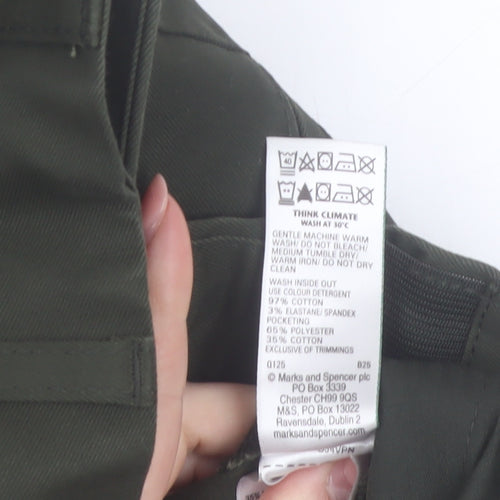 Marks and Spencer Men's Green Regular Fit Stretch Chino Trousers 40x29