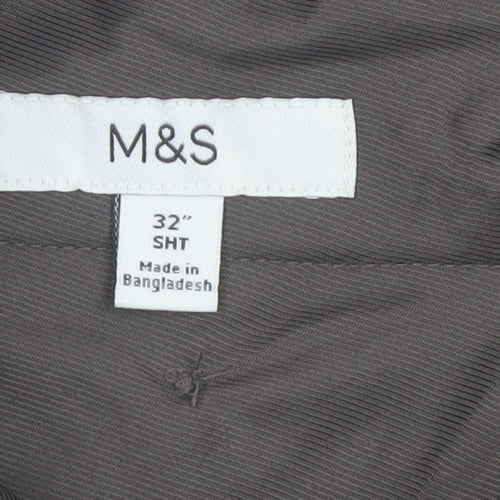 Marks and Spencer Men's Brown 32in Pleated Dress Pants