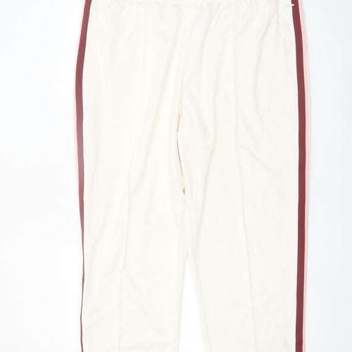 Marks and Spencer Women's Ivory Jogger Trousers Size 20 Short