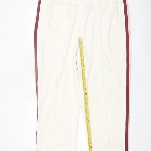 Marks and Spencer Women's Ivory Jogger Trousers Size 20 Short