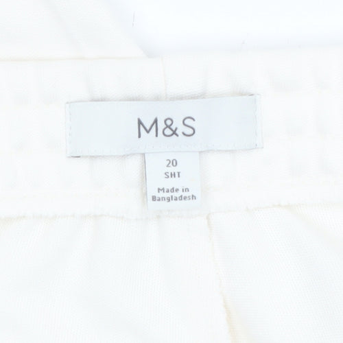 Marks and Spencer Women's Ivory Jogger Trousers Size 20 Short