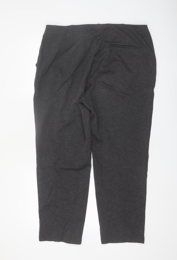Marks and Spencer Women Grey Size 18 Straight Leg Trousers