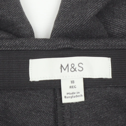 Marks and Spencer Women Grey Size 18 Straight Leg Trousers