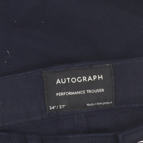 Marks and Spencer Autograph Men's Blue Performance Slim Jeans 34W 31L
