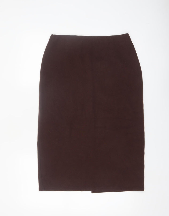 Marks and Spencer Womens Brown Size 12 Petite Pencil Skirt