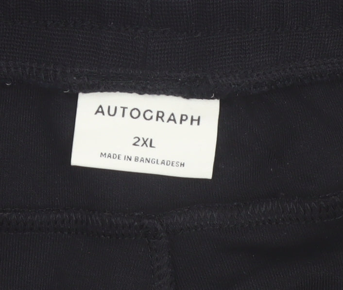 Marks and Spencer Men’s Black 2XL Jogger Trousers with Drawstring Waist
