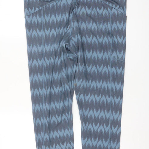 Marks and Spencer Women Blue Patterned Goodmove Leggings Size 18