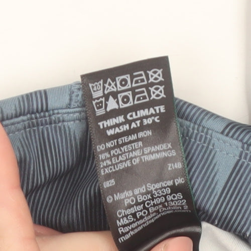 Marks and Spencer Women Blue Patterned Goodmove Leggings Size 18