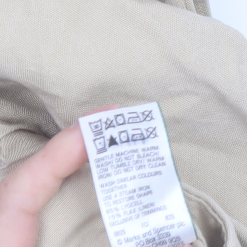 Marks and Spencer Women Beige Wide-Leg Lyocell Trousers Size 10