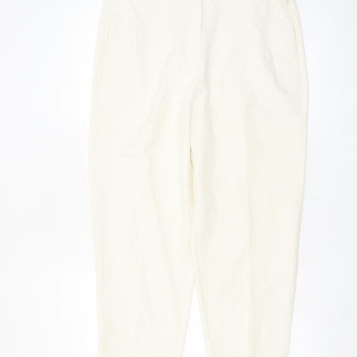 Marks and Spencer Women’s Ivory Tapered Trousers Size 14 Short