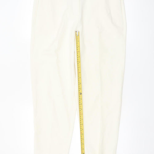 Marks and Spencer Women’s Ivory Tapered Trousers Size 14 Short